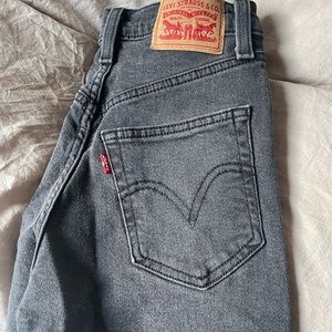 Black Ribcage Straight Ankle Jean